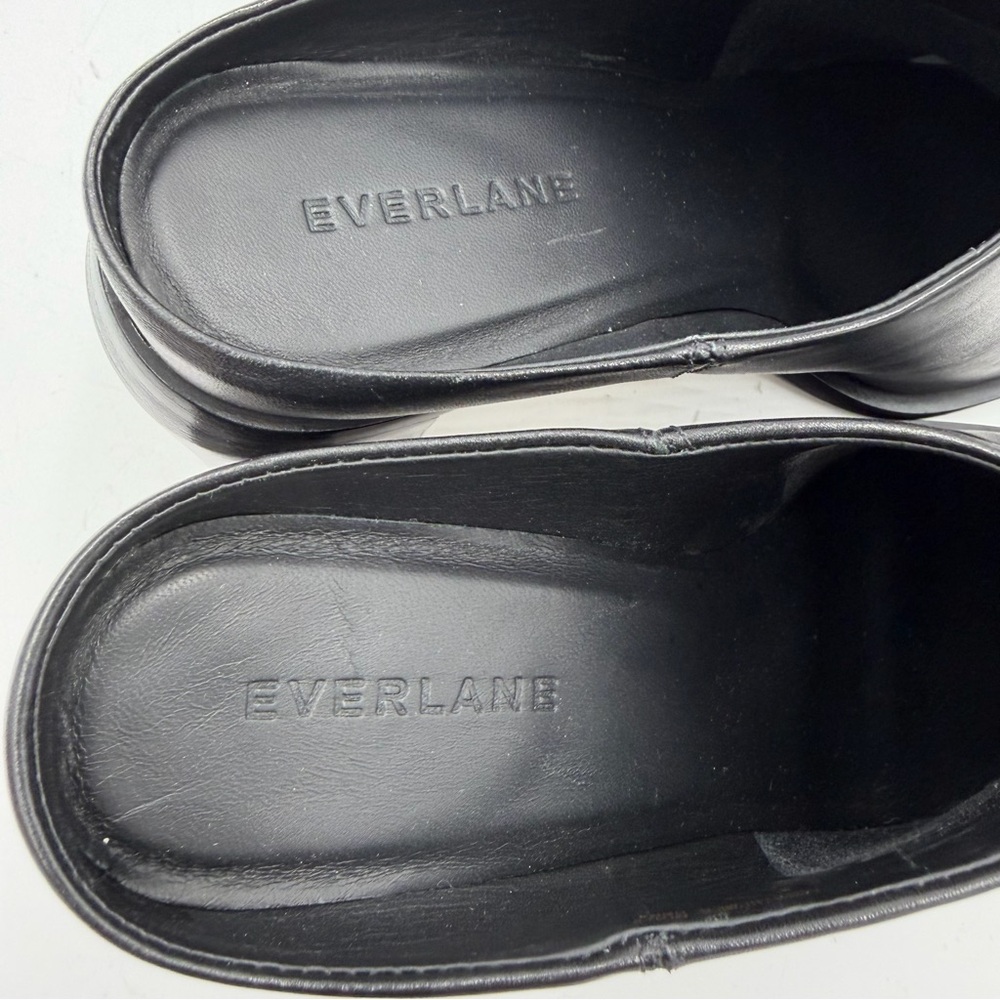 Everlane Black Leather The Outlaw Mule Slide Heel in Size 7.5 - Picture 13 of 15